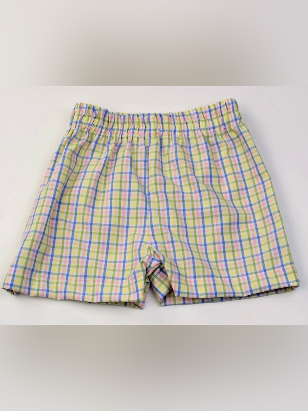 Kids Plaid Elastic-Waist Shorts - Pastel Multi